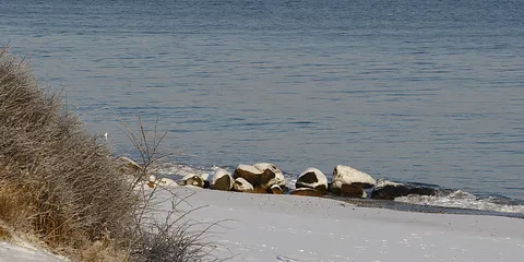 Moesgård Strand, kold - kold decemberdag