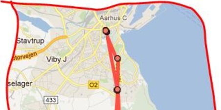 Århus omegn set fra bil januar 2012