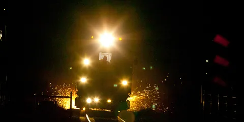 Skinneslibning ved Vester Strandalle