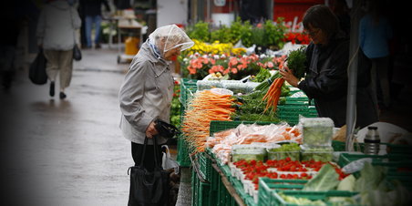 Grønttorvet i pjaskevejr