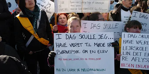 Lærerne indtager rådhuspladsen