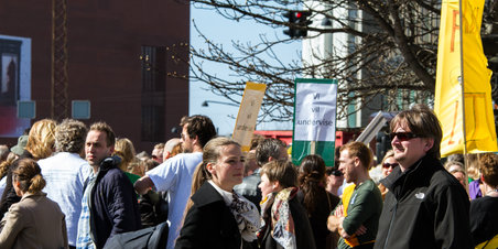 Demonstration på Rådhuspladsen i Aarhus 