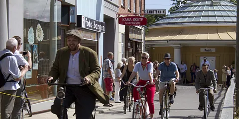 Den Gamle By: Gammeldags cykelløb