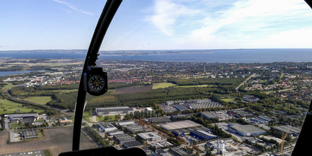 I helikopter over Skejby