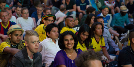 DBU VM Tour havde fredag aften sat storskærmen op på Store Torv