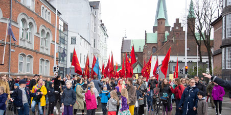 1. maj på Rådhuspladsen og Havnepladsen.
