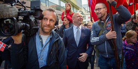 1. Maj, Rådhuspladsen og optog